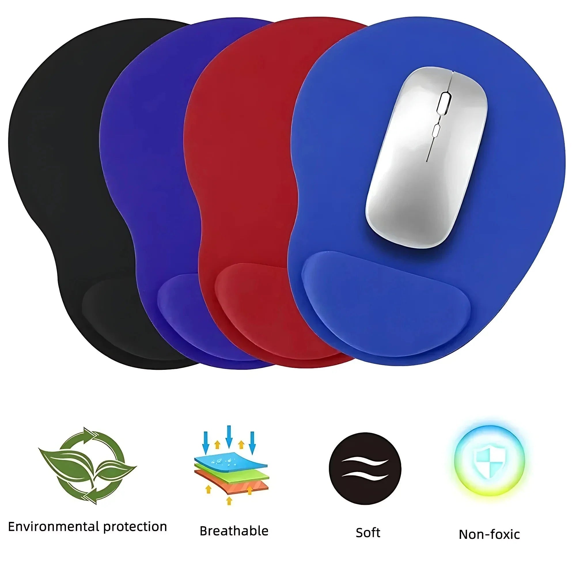Ergonomic Wrist Rest Mouse Pad for PC & Laptop – Soft Non-Slip Rubber Mat with Comfortable Wrist Support