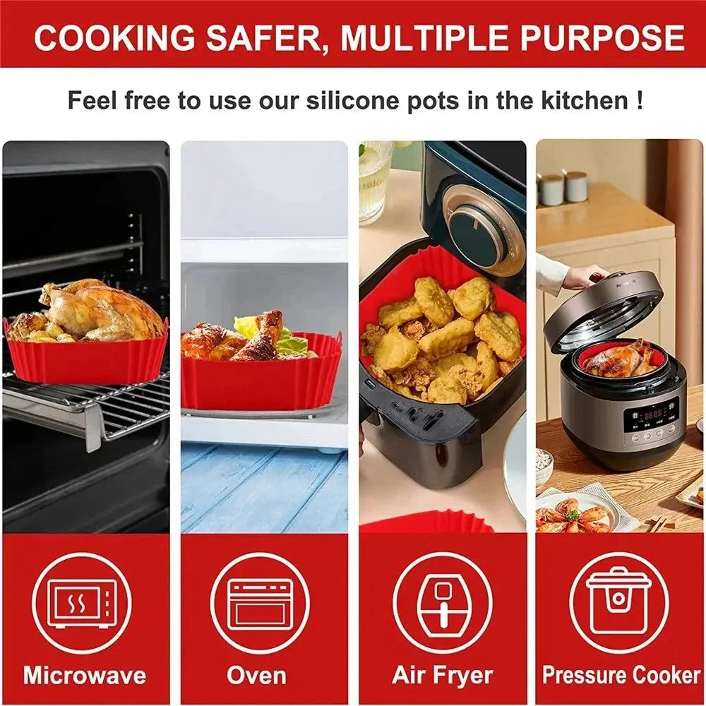 Reusable Silicone Airfryer Liner – Baking Tray & Fryer Accessory