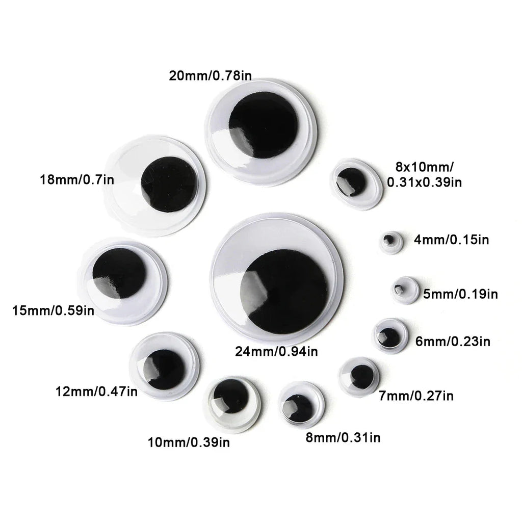 Self-Adhesive Googly Wiggle Eyes - 100/200/550pcs for DIY Crafts & Handmade Toys