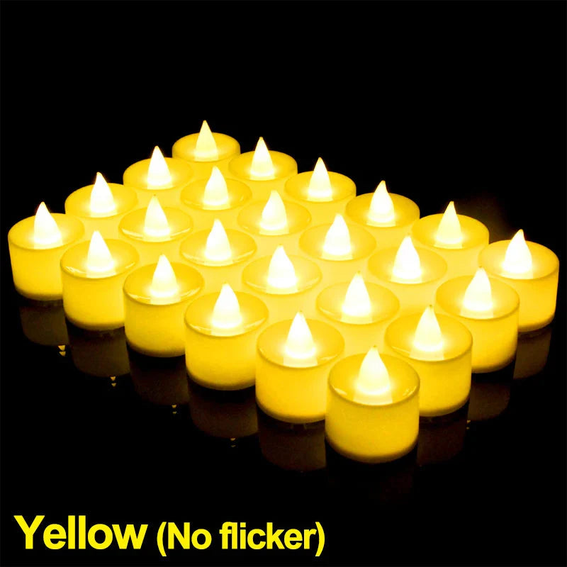 1/6/12Pcs Flameless LED Tea Light Candles – Battery-Powered, Safe, and Reusable for Weddings, Parties, and Home Décor