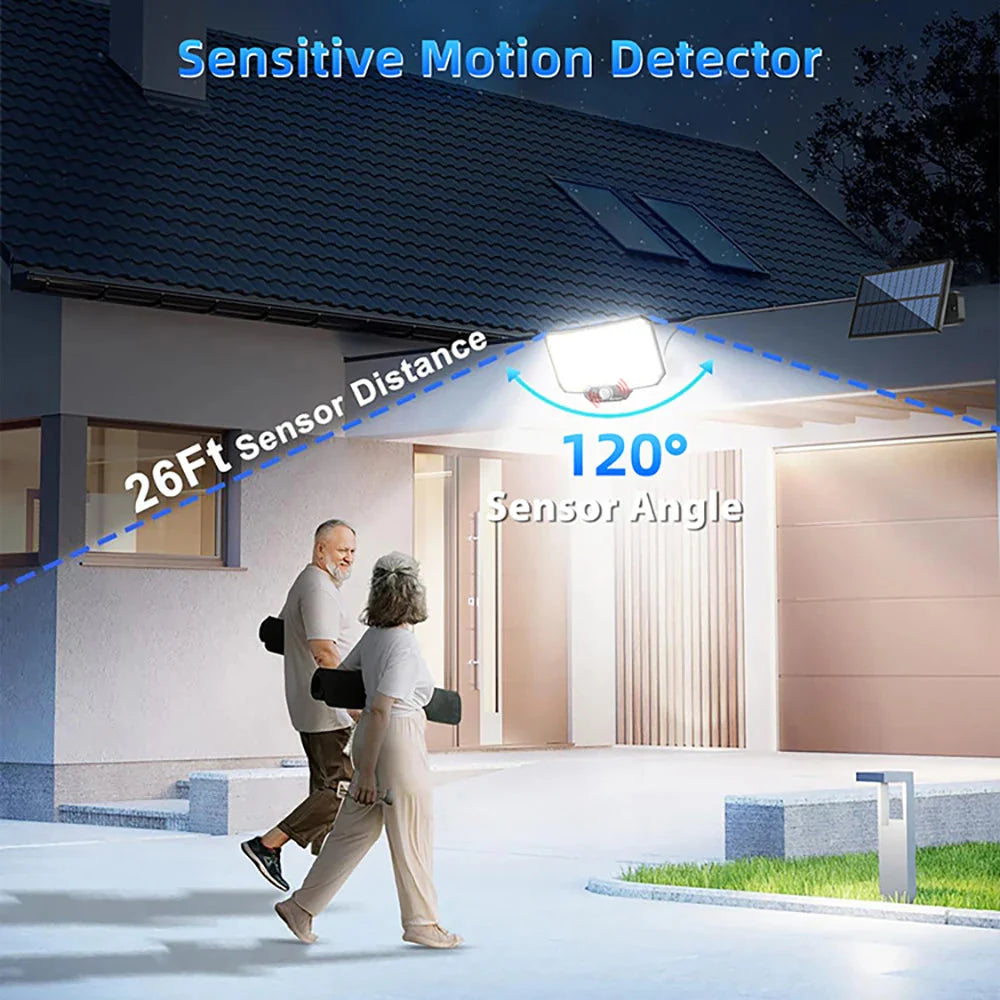 234/318/348 LED Solar Motion Sensor Light – Super Bright Outdoor Floodlight with 3 Modes, IP65 Waterproof, Remote Control & Wide-Angle Illumination