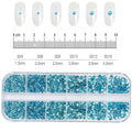 12 Grids Mixed Nail Rhinestones - SS6-SS30 Flat-Back Glass Gems for Nail Art