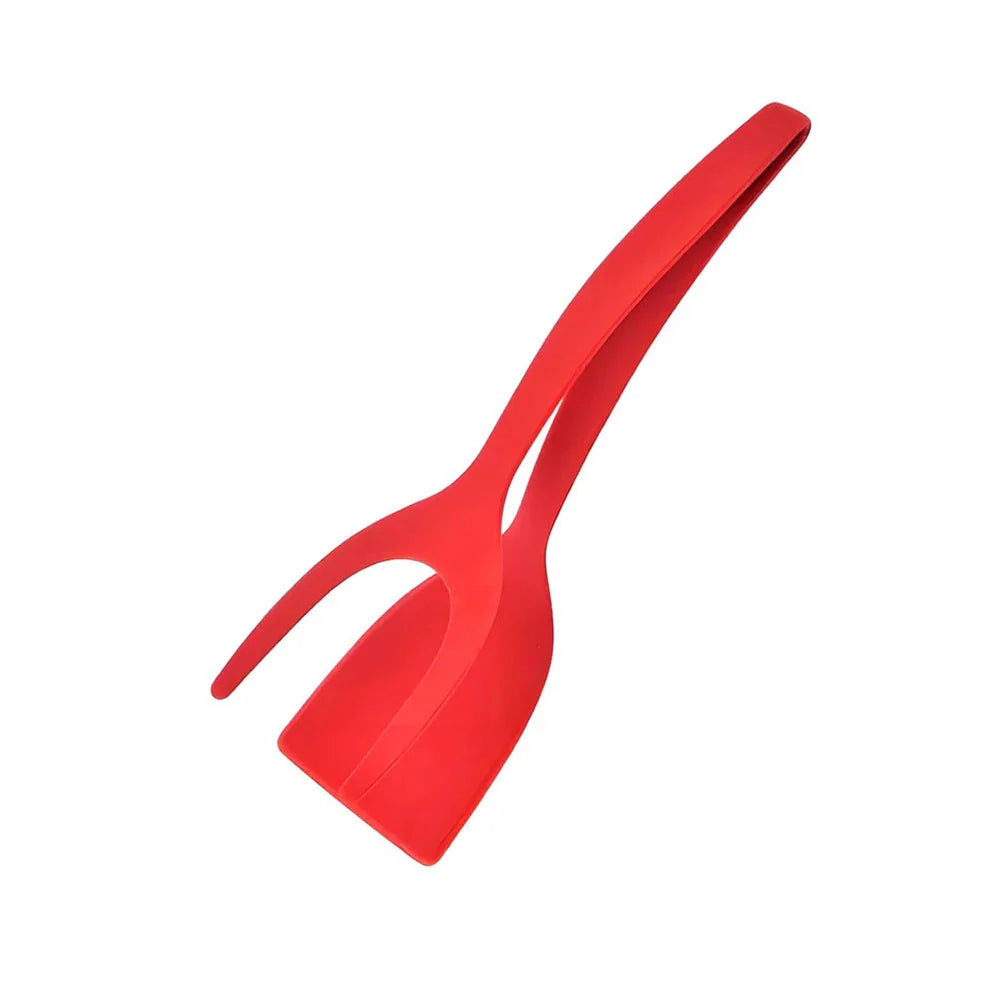 2-in-1 Grip Flip Spatula Tongs - Non-Stick Nylon Egg Flipper & Cooking Tool