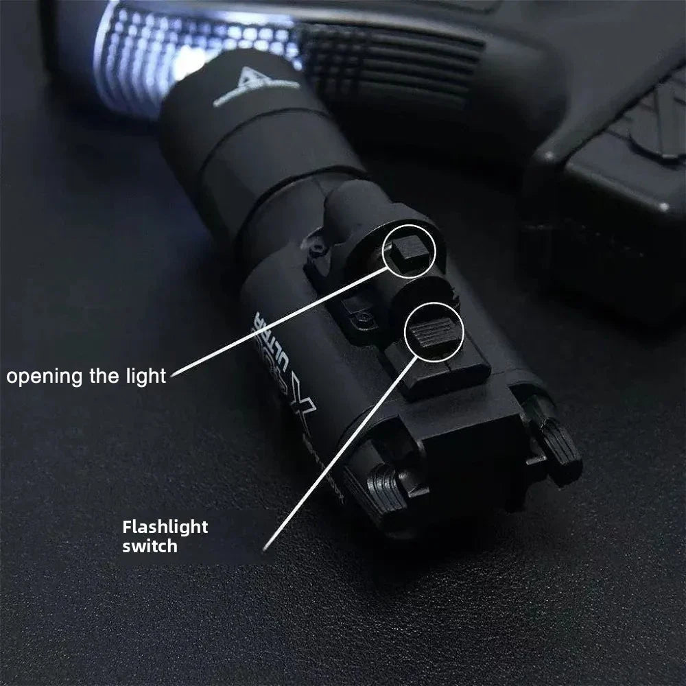 X400U Two-in-one High-intensity Flashlight  : Fits 20mm Rail, Toy Airsoft Guns, Hunting, CS Matches & Wargames emit a red glow