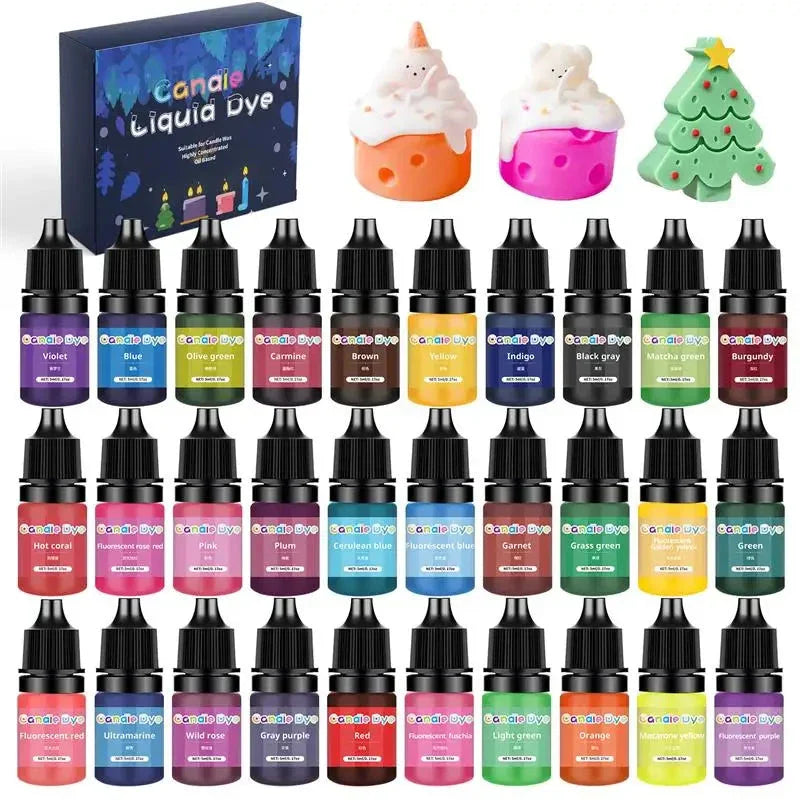 Candle Dyes Kit – Liquid Colorant Pigment Set for DIY Candle & Soap Making | Vibrant Wax Dye for Soy, Beeswax & Gel Candles