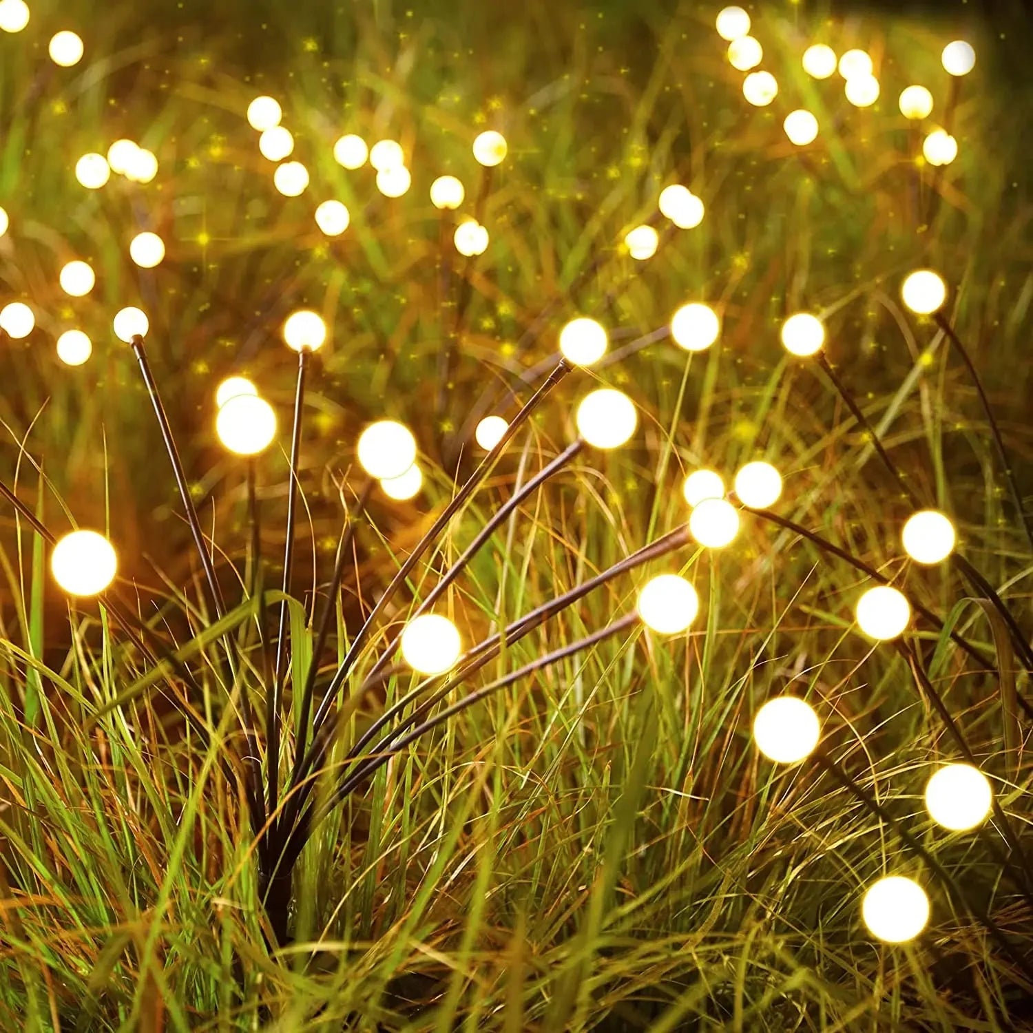 8 LED Solar Firefly Garden Lights – Waterproof Warm White Outdoor Pathway & Patio Decoration
