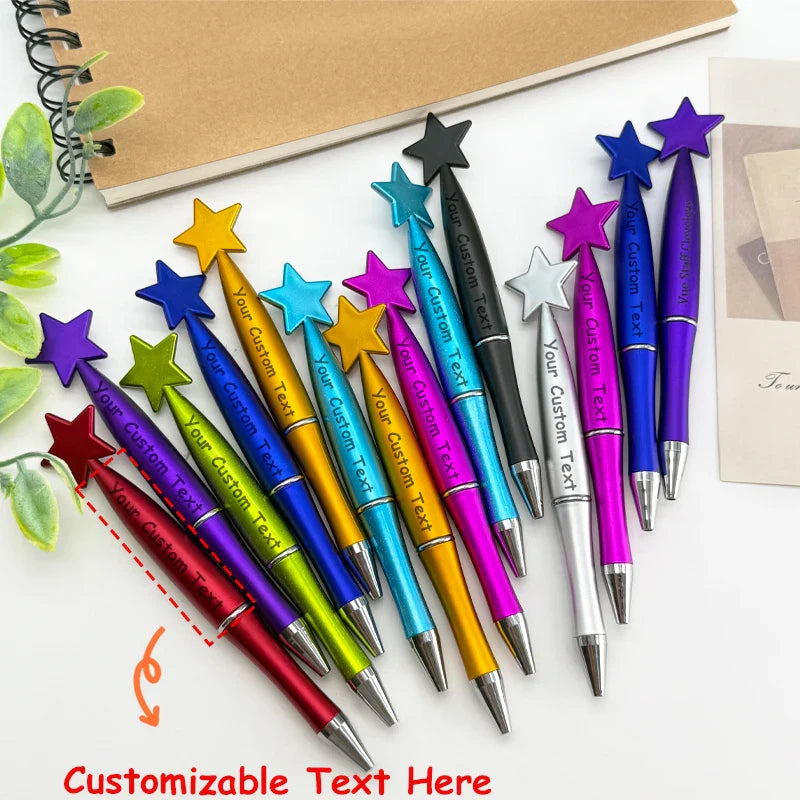 25PCS Customizable Star Ballpoint Pens for Promotional Gifts Colorful Bulk Pens Twist Action for Advertising Business Gifts