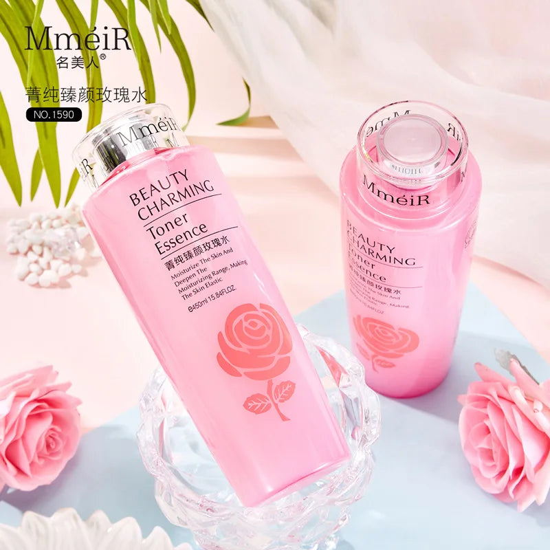 450ml Rose Water Softening Water Pink Water Toner Moisturizing Whitening Lightening Spots Nourishing Skin Repairing Skin