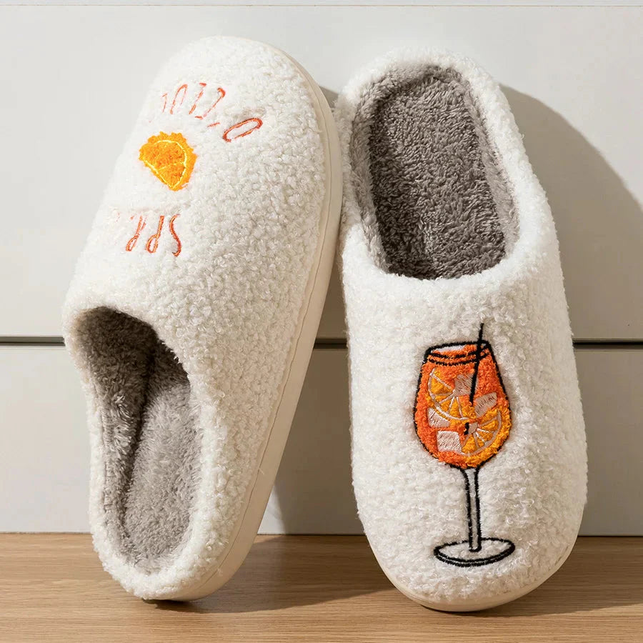 Aperol Spritz Women's Slippers Spritz O'Clock | Cozy Comfy Fluffy Slippers Party Bridal Shower Girl Mom Daughter Gift