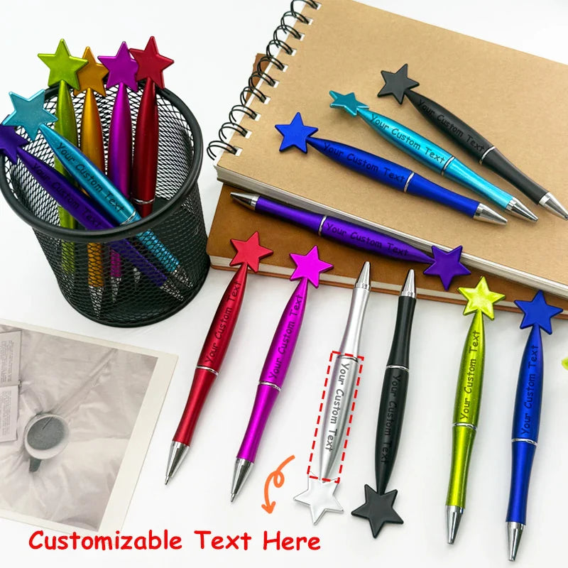 25PCS Customizable Star Ballpoint Pens for Promotional Gifts Colorful Bulk Pens Twist Action for Advertising Business Gifts