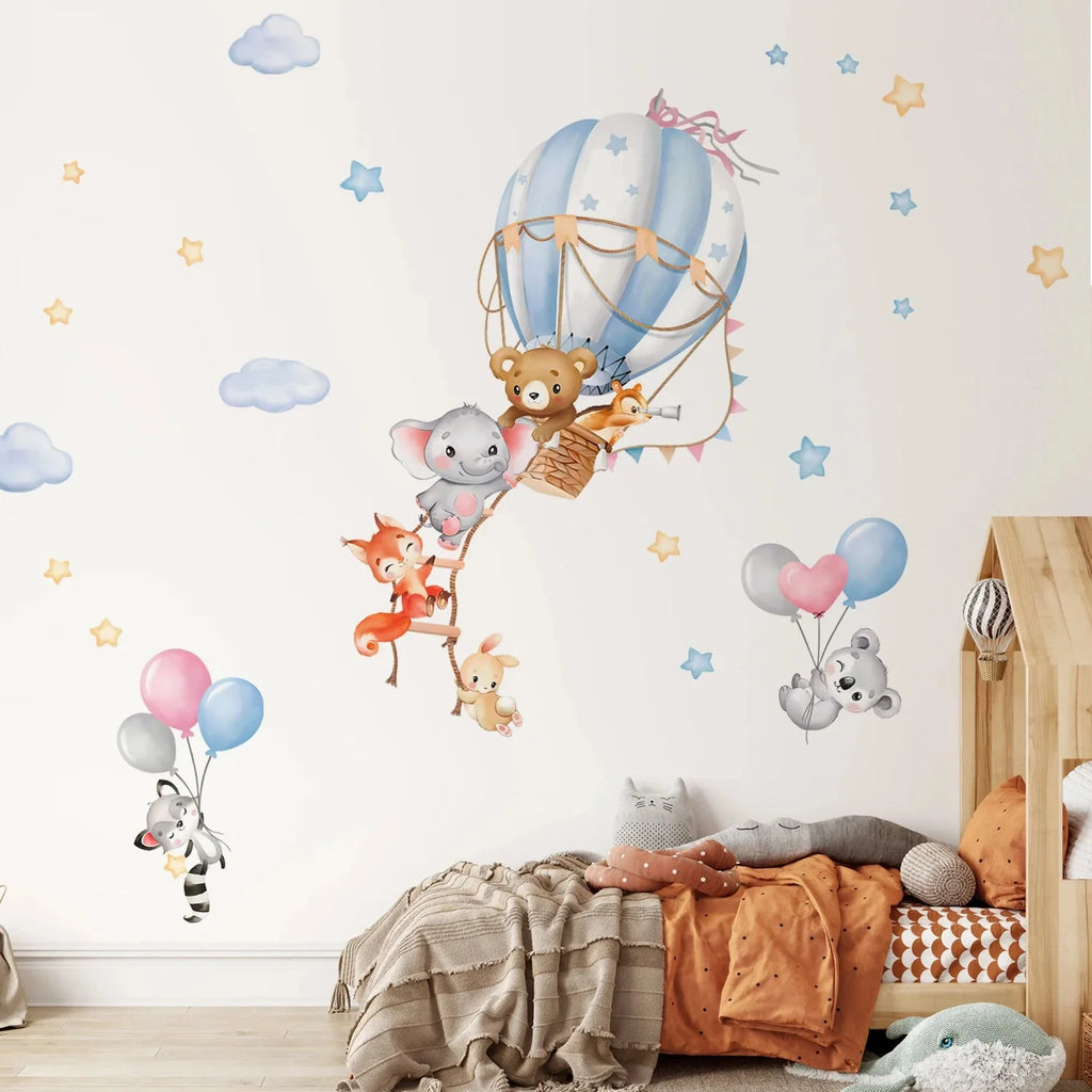 Pink Cartoon Bear Wall Stickers for Kids & Nursery Room Decor