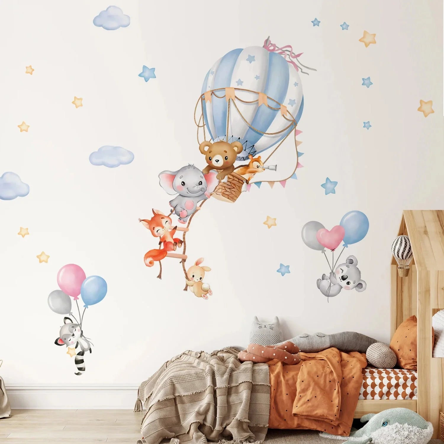 Pink Cartoon Bear Wall Stickers for Kids & Nursery Room Decor