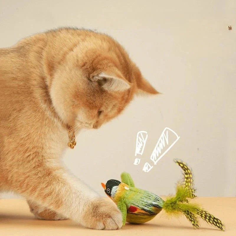 Interactive Bird Toy for Cats – Realistic Sounding Catnip Teaser Toy for Indoor Play & Exercise