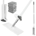 Microfiber Flat Mop 360 ° Rotating Flat Floor Mop Self Wringing Dust Mop with Dewatering Scraper for Kitchen Home Cleaning Mop