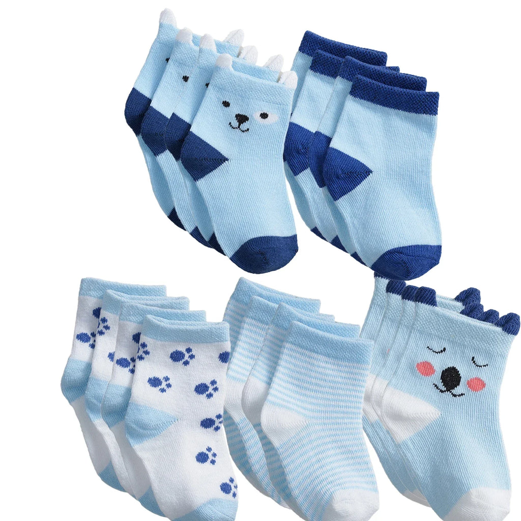 10 Pairs Baby Socks Newborn Boy Girls Infant Cute Cartoons Fashion Soft Cotton Short Socks For 0-3 Years