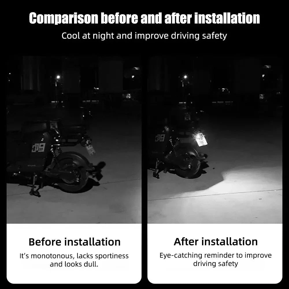 2pcs LED Devil's Eye License Plate Light - Universal Headlight Decoration for Cars & Motorcycles
