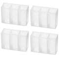 Mini Storage Box 3-Grid Plastic Makeup Brush Lipstick Storage Multi-Functional Desk Organizer for Home Kitchen Bathroom