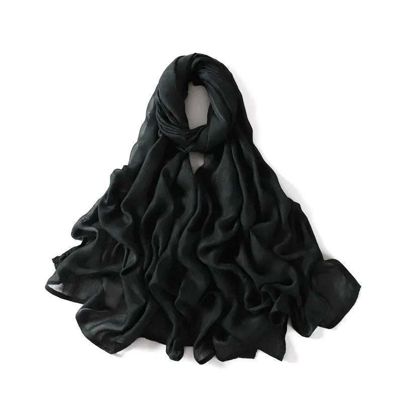Women’s Large Cotton Rayon Hijab Scarf – 180x95cm Plain Wrap & Shawl