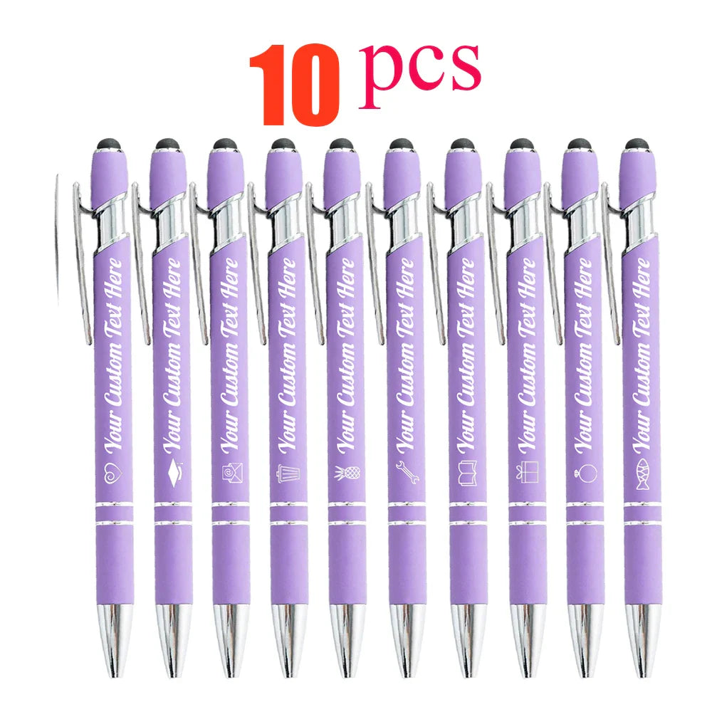 10-100 Customized Ballpoint Pen with Stylus Tip Print Name Logo Metal Pen for Business Graduation Birthday Anniversary Gift Pen