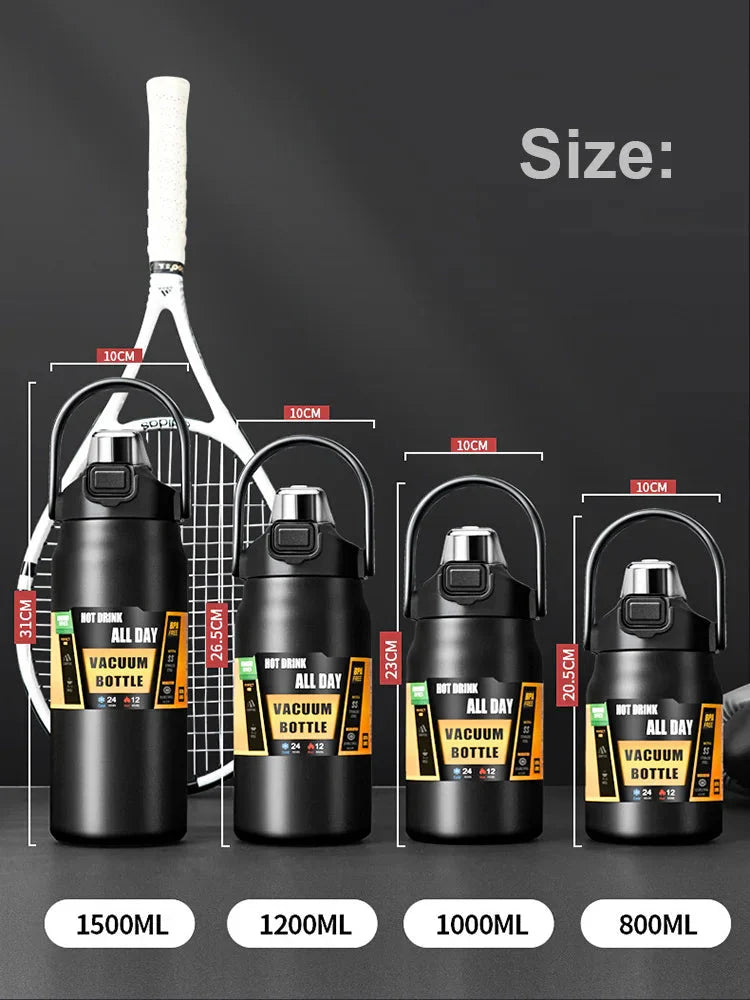 Stainless Steel Insulated Water Bottle with Straw (40oz) | Keeps Drinks Cold for 24 Hrs & Hot for 8 Hrs | Leakproof Vacuum Flask for Sports & Travel