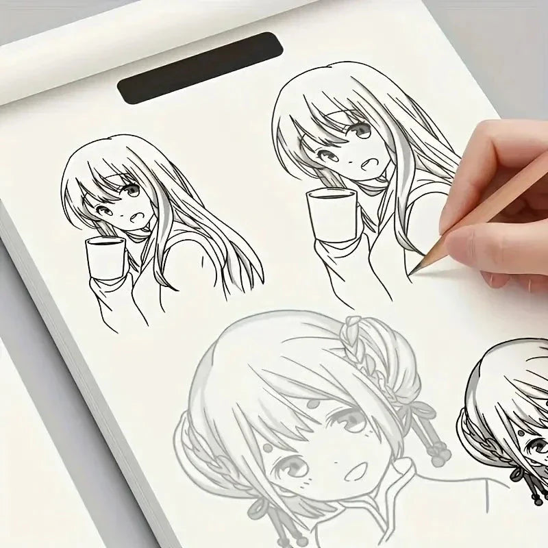 Anime Character Line Art Drawing Book - 48 Pages for Tracing & Painting Practice