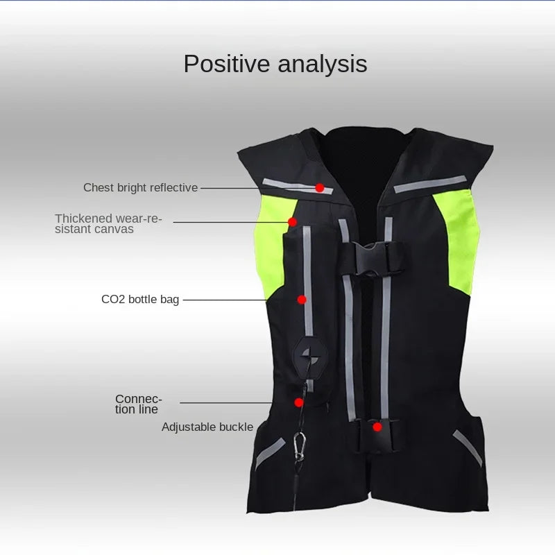 Motorcycle Airbag Protective Vest Anti-Fall Anti-Tear Equestrian Inflatable Vest Safety Riding Comfort Reflective Balloon Suit