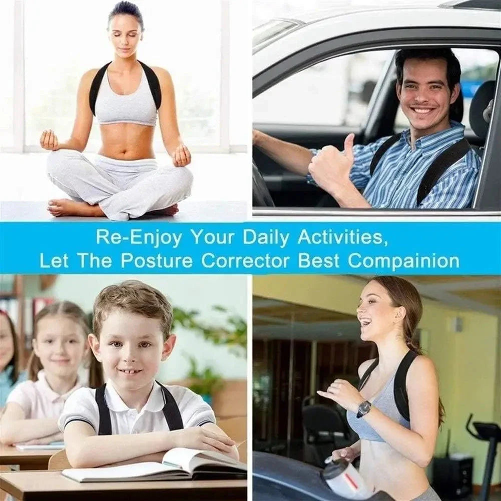 Adjustable Back & Shoulder Posture Corrector – Clavicle Spine Support Belt for Neck, Upper Back & Hunchback Correction