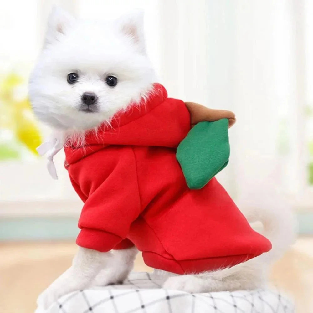 Cute Dog Hoodie with Hat - Funny Pet Fruit Costume for Halloween & Daily Wear