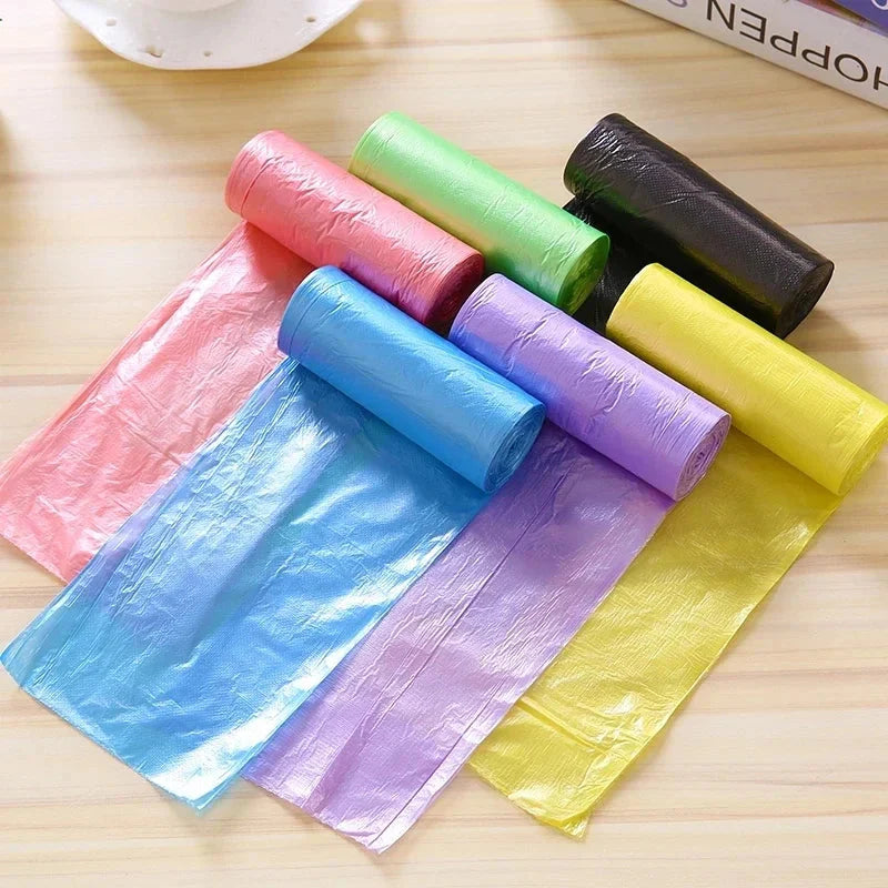 100PCS Mixed Color Garbage Bags – Thick Disposable Trash Can Liners