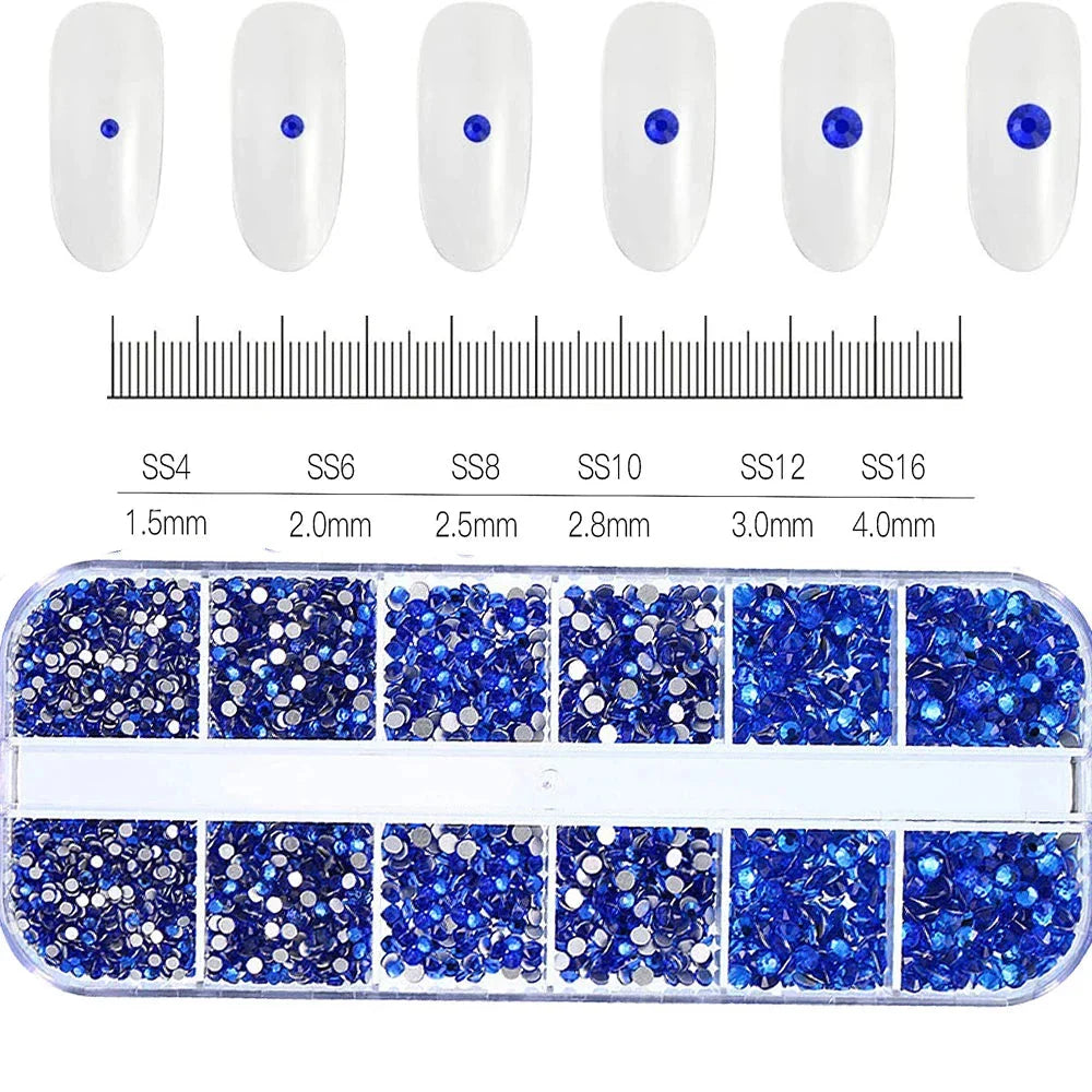 100/50cm Luxury Crystal Chain Nail Charms - 1.5/2mm Clear & AB Diamond Nail Art Decoration
