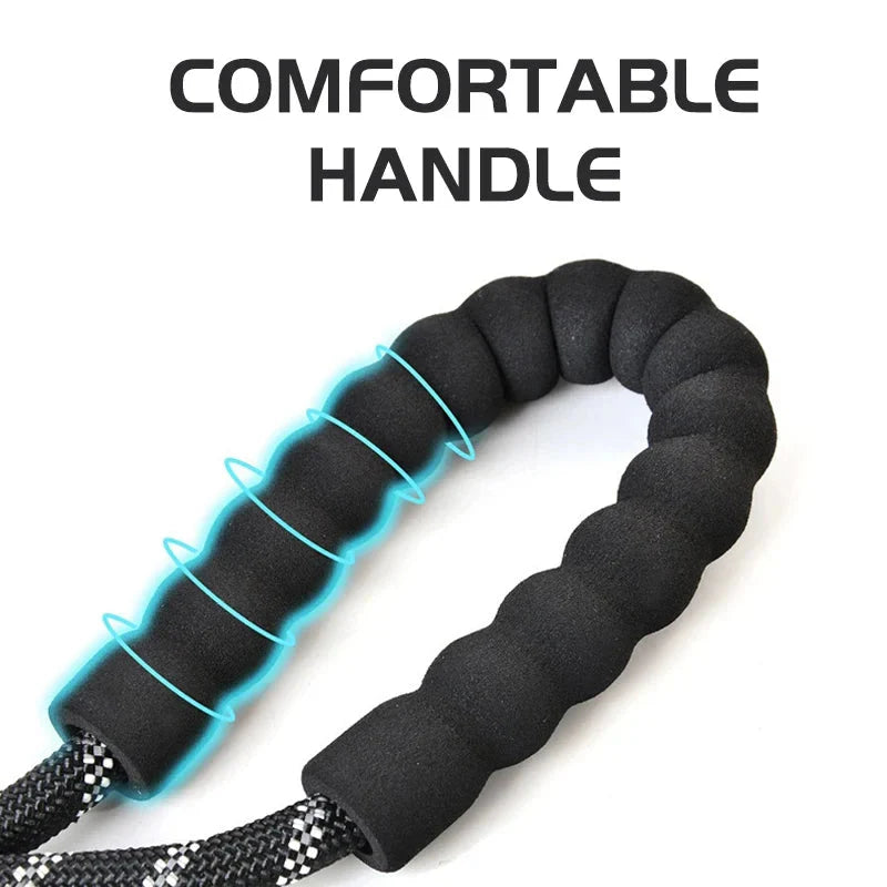 Reflective Dog Leash – Heavy Duty Traction Rope with Padded Handle for Strong Dogs