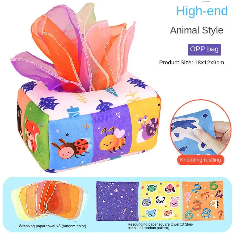 Montessori Magic Tissue Box Sensory Busy Board Toy