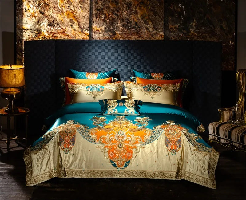 Royal Luxury Bedding Comforter Embroidery Duvet Cover Set 4/6/10Pcs