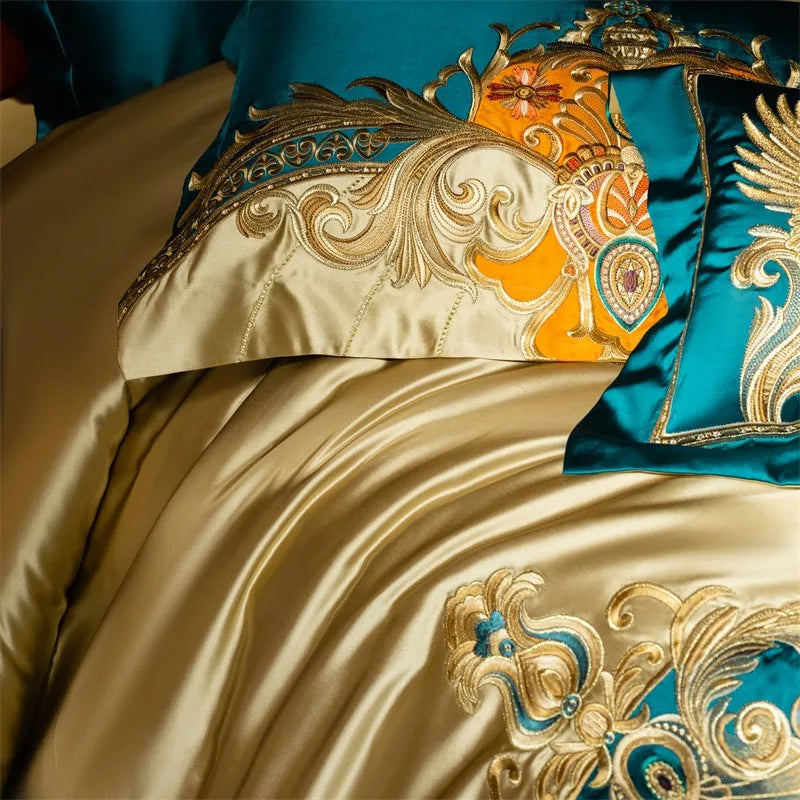 Royal Luxury Bedding Comforter Embroidery Duvet Cover Set 4/6/10Pcs