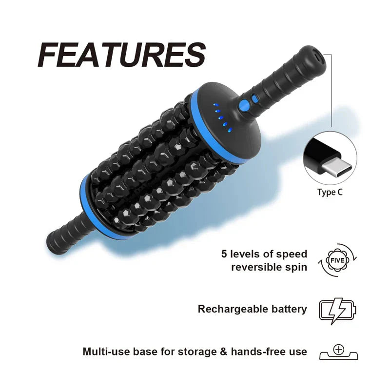 Cordless Roller Body Massager – 360 Percussive Relaxer
