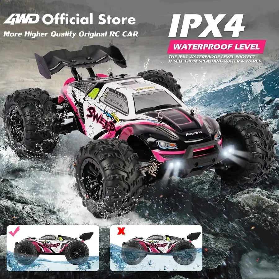 4WD RC Off-Road Car - 1:16 High-Speed Brushless Truck, 50-80KM/H, 4x4 Drift Racing Toy for Kids & Adults