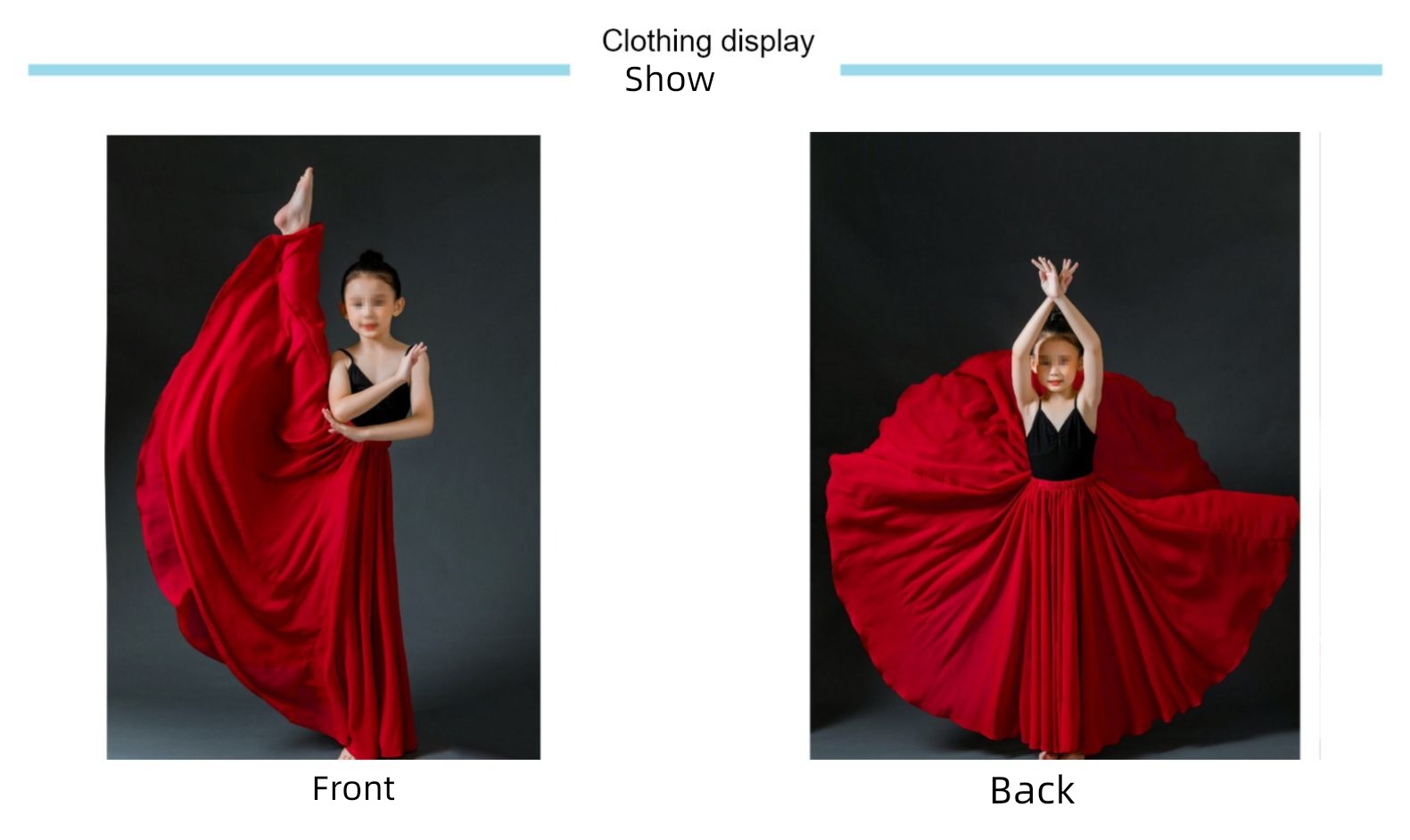 720-Degree Large Hem Half-Length Yarn Dance  Skirt