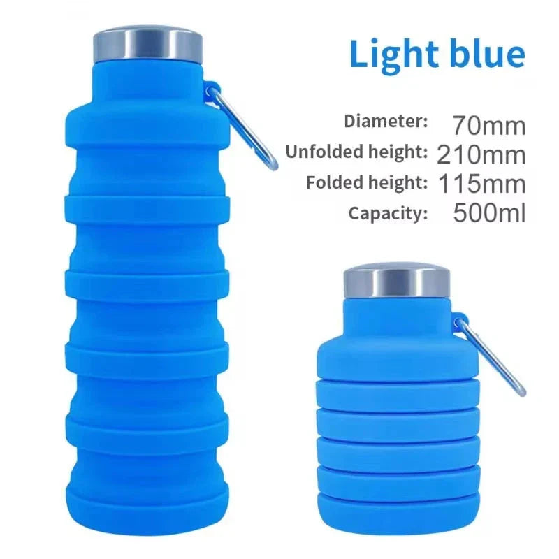 Collapsible Silicone Water Bottle - BPA-Free, Portable & Reusable for Outdoor Adventures