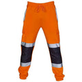 Mens Work Uniform Bottoms Safety Sweat Pants Striped Reflective Pants Loose Mens Jogging Trousers Joggers Patchwork Workwear