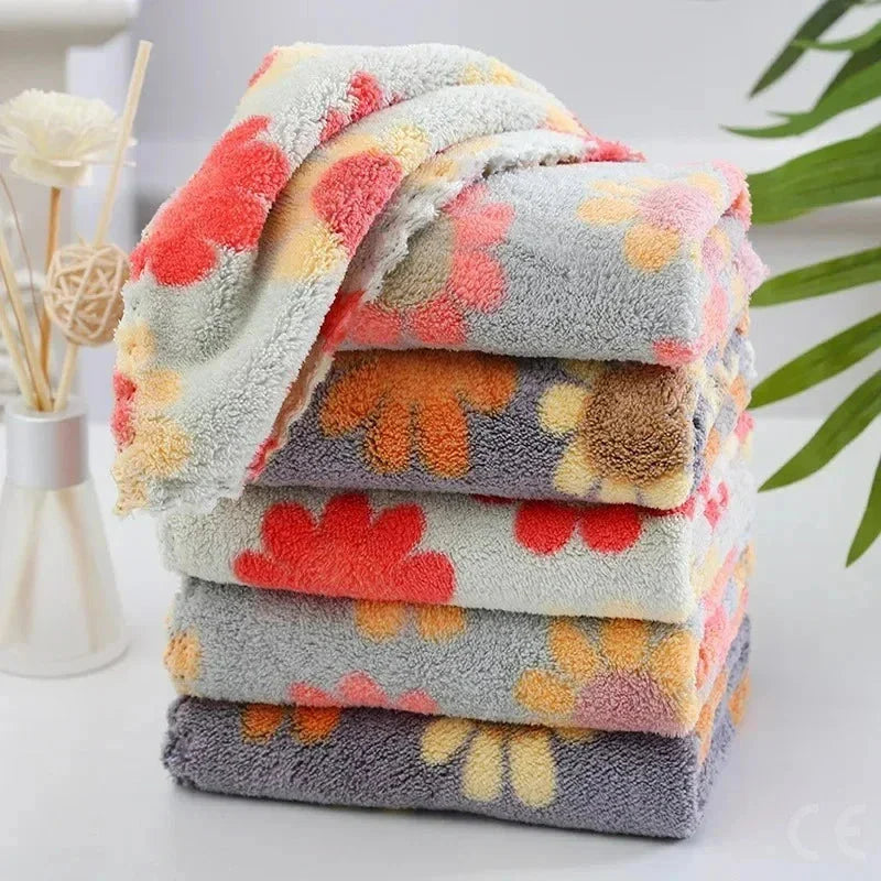4PCS Kitchen Cleaning Cloths – Soft Absorbent Coral Fleece Dish Towels