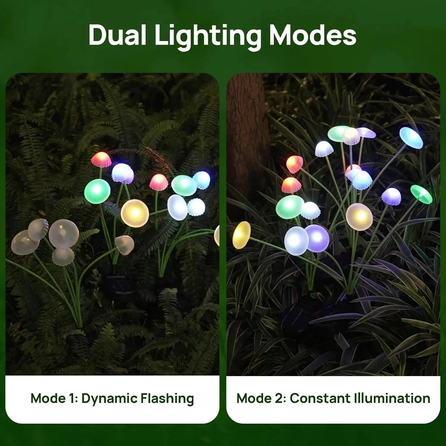 Solar Mushroom Garden Lights – Dual Mode LED Waterproof Outdoor Decor