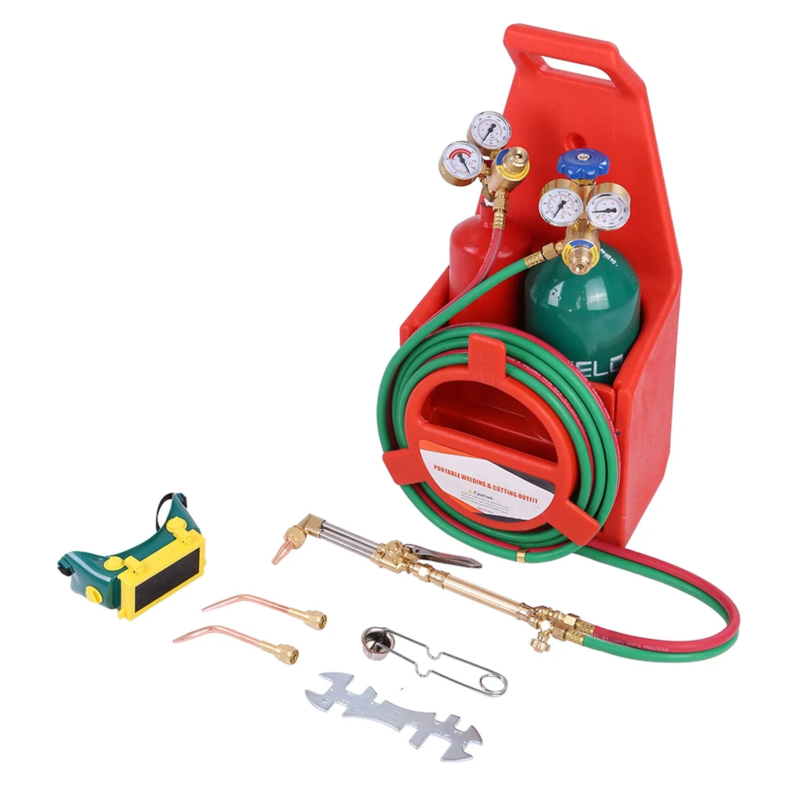 Portable Oxyacetylene Welding And Cutting Torch Kit With Long Pipe Brass Nozzle Welding Cutting Torch Soldering Equipment Kit