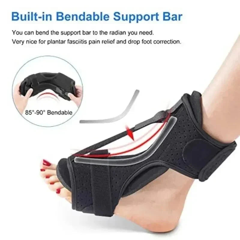 Adjustable Plantar Fasciitis Night Splint – Ankle & Foot Drop Brace for Heel Pain and Achilles Tendon Relief