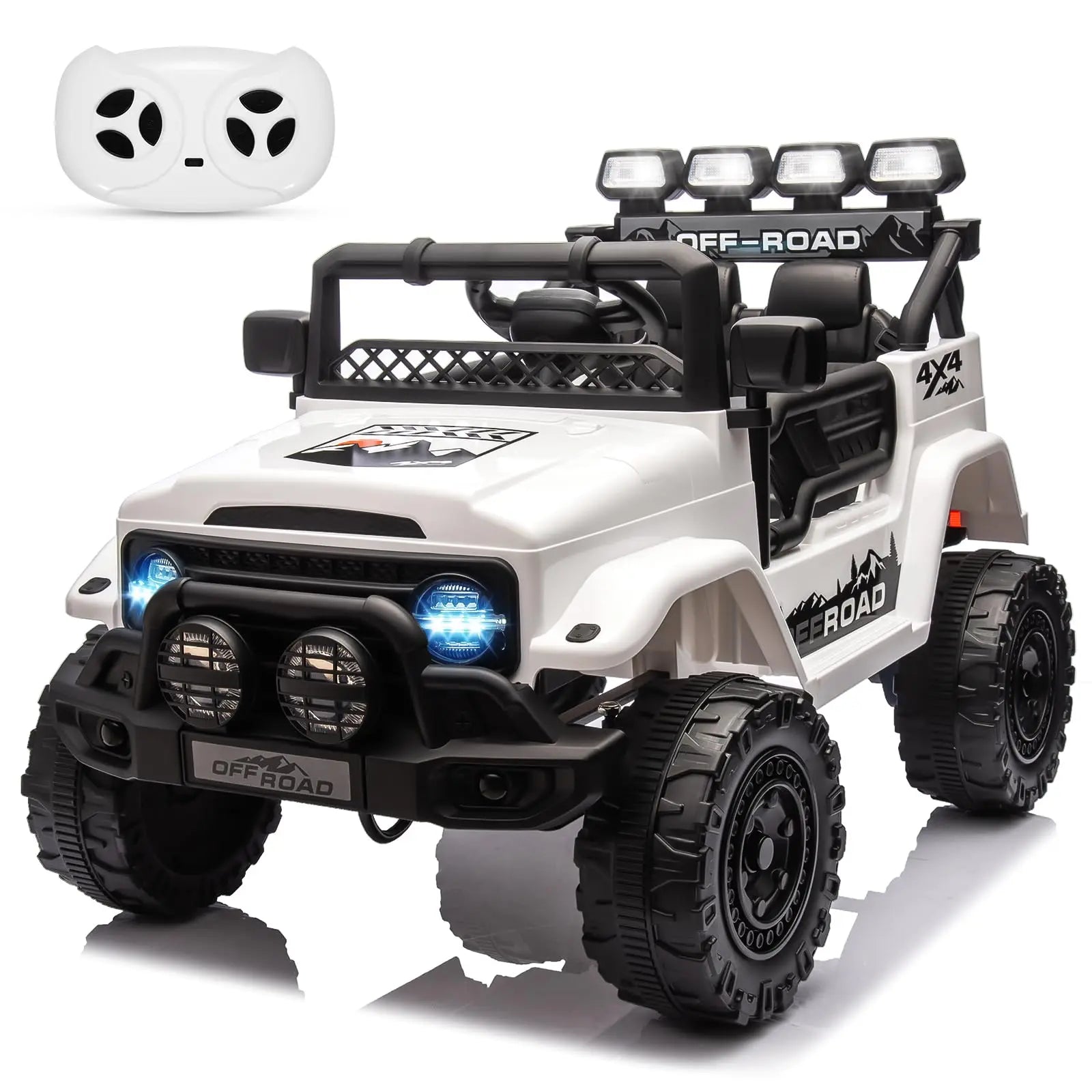 12V Kids Ride On Truck With Remote Control 3 Speeds LED Lights Spring Suspension Dual Motors Long Lasting Battery