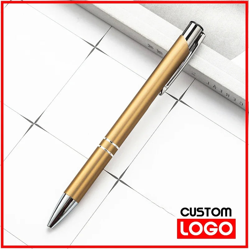 100pcs/lot Hot Sell Metal Ballpoint Pen Support Custom Logo Advertising Wholesale Personalized Pen Advertising Promotional Gift