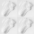 Breathable Cotton Socks with Ruffle Lace