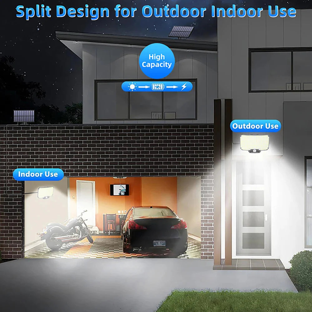 234/318/348 LED Solar Motion Sensor Light – Super Bright Outdoor Floodlight with 3 Modes, IP65 Waterproof, Remote Control & Wide-Angle Illumination