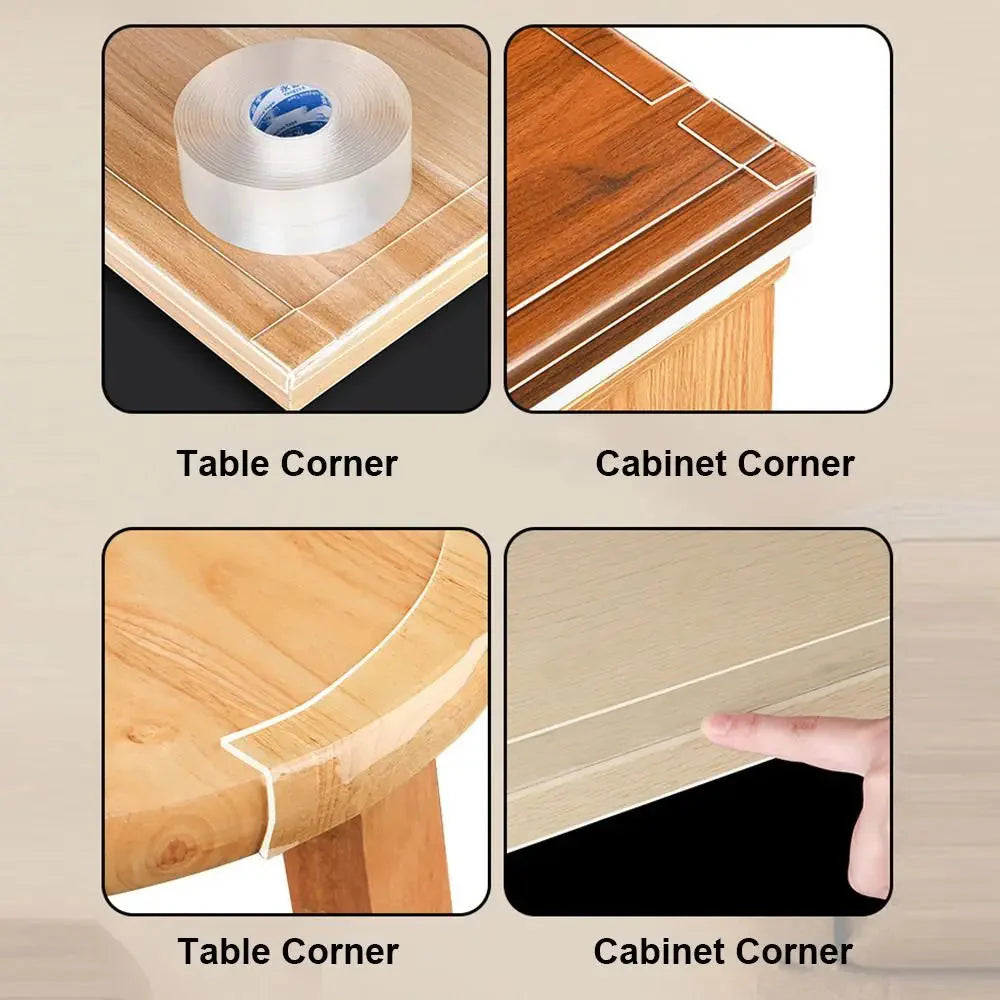Table Edge Guard Tape – Transparent Corner Bumper