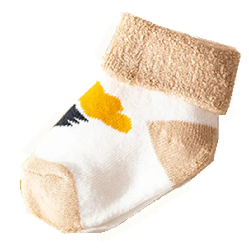 5 Pairs Baby Socks Warm Cartoon Floor Socks for Newborn Toddlers