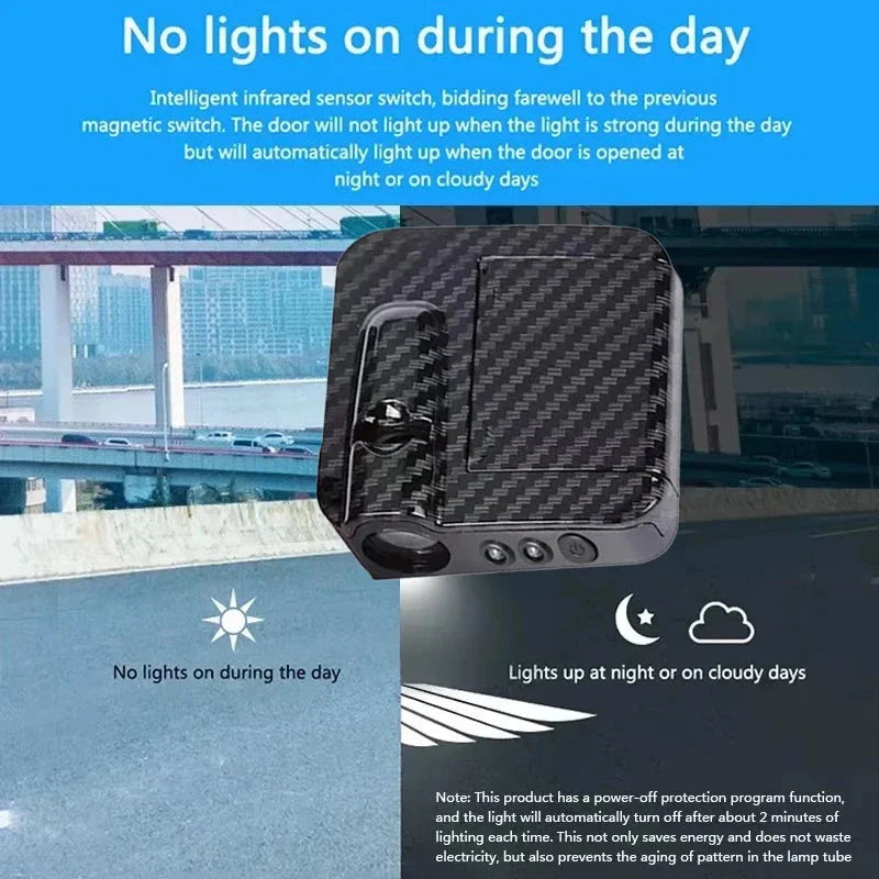 2PCS Car Angel Wings Welcome Light – LED Door Projector Lamp for Universal Car Models